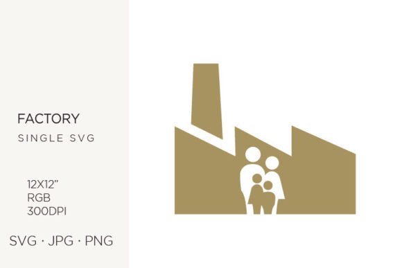 Abstract Family with Factory in Behind Graphics