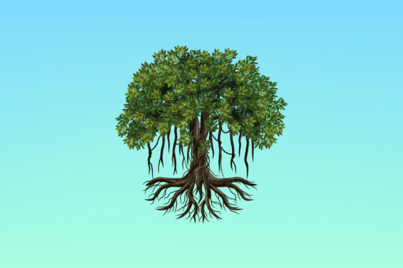 Banyan Tree Vector Illustrations Graphics