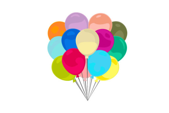 Colorful Group of Balloons Playful