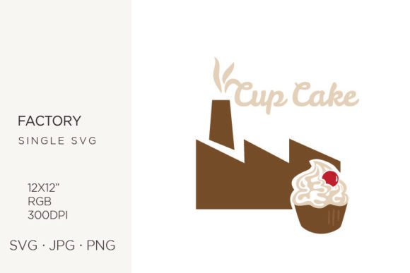 Cup Cake and Factory Building Graphics