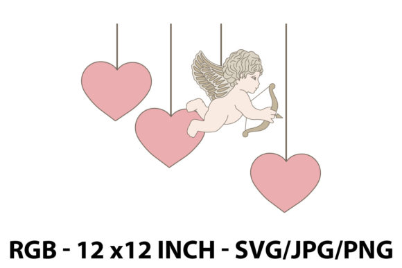 Cupid with Hearts Graphics & Illustrations