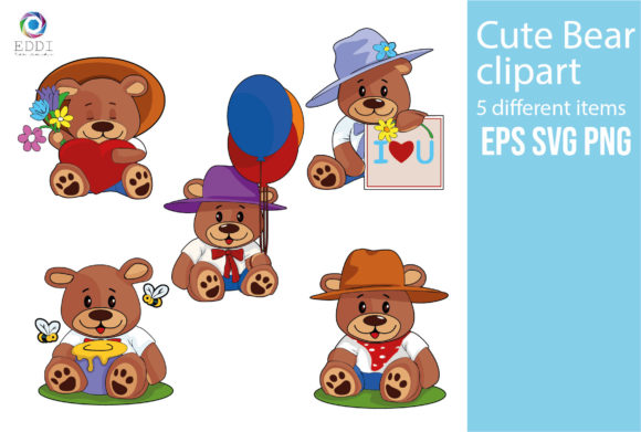 Cute Bear Clip Art: Graphics for Freebies