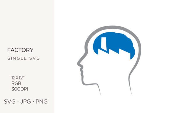 Factory Building Inside Human Brain Graphics and Illustrations