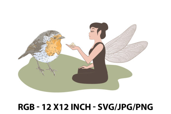 Fairy and Bird Graphics and Illustrations