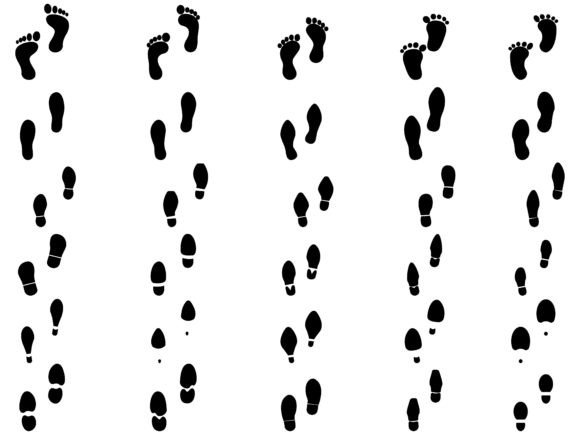 Footsteps Collection Hand Drawn: Graphics & Web Elements