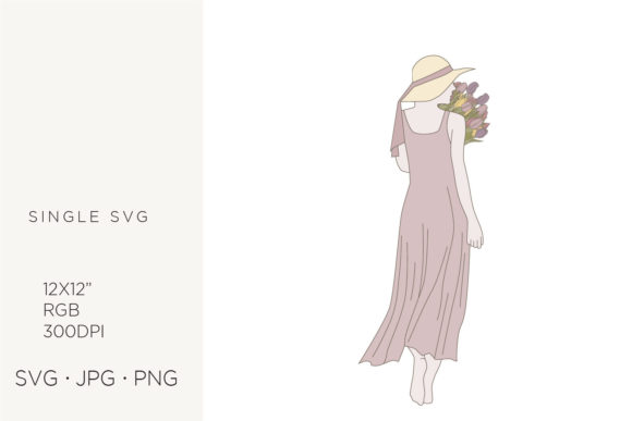 Girl with a Bouquet: Graphics and Illustrations for Polished Content