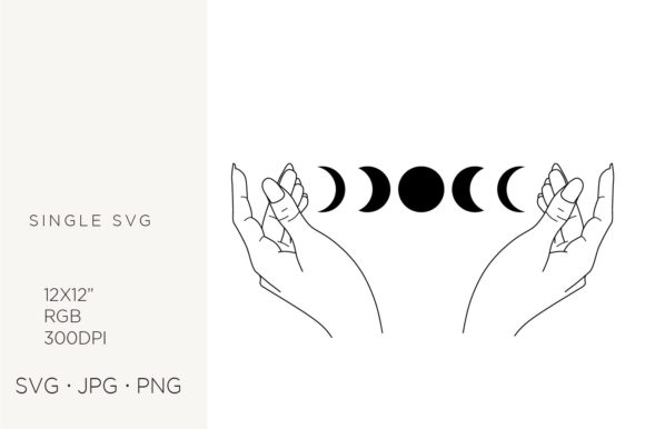 Hands and Moon: Graphics and Illustrations for Digital Sellers