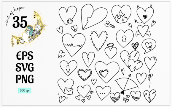 Heart Doodle Shaped: Graphics for Web Elements
