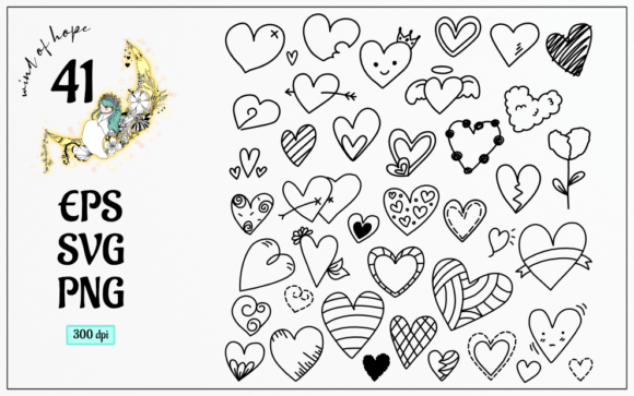 Heart Shaped Doodle Line: Graphics for Web Elements