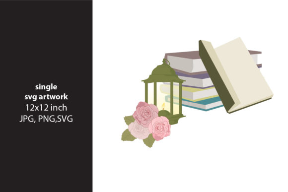 Rose and Books Graphics