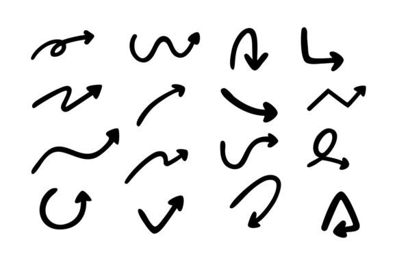 Set of Vector Arrows Hand Drawn