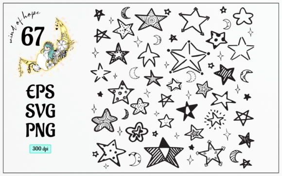 Stars Doodle Set: Graphics for Web Elements