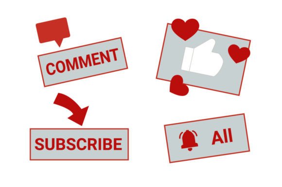 Subscribe Comment and Like Social Media Graphics