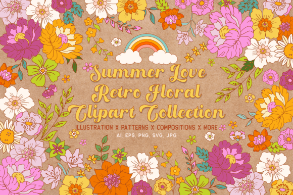 Summer Love Floral Clipart Collection