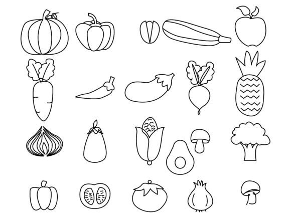 Vegetable Collection Hand Drawn Graphics